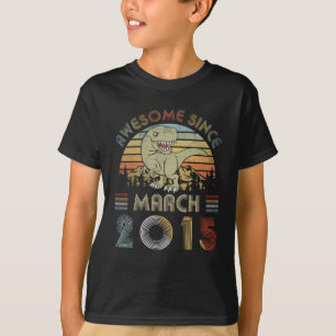 Jähriger 4. Geburtstags-Junge des Dinosaurier-4 i T-Shirt