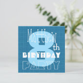 Jähriges blaues Weiß 008 des Kindes 8. des Einladung (Stehend Vorderseite)