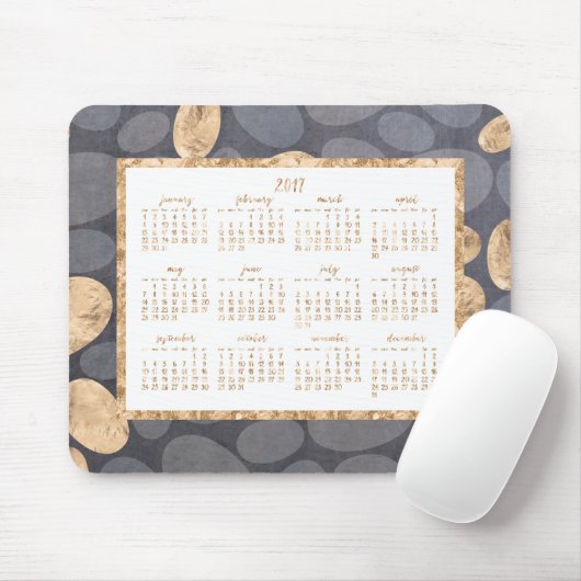 Jährlich 2017 Kalender Maus Pads Gold und Dunkelgr Mousepad (Mit Mouse)