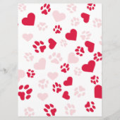 Jährlich anpassbarer Kalender mit roten Paw-Prints Menükarte (Rückseite)