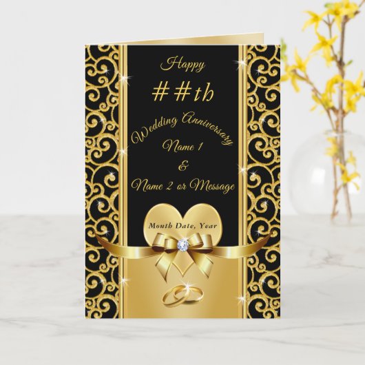 Jährlich herrliche Personalisierte Jubiläumskarten Karte (Gelbe Blume)