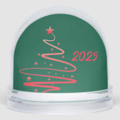 Jährlich Hunter Green Red Graphic Tree Foto Schneekugeln (Vorderseite)