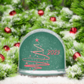 Jährlich Hunter Green Red Graphic Tree Foto Schneekugeln (Weihnachten)