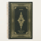Jährlich Vintages elegantes Olive Green Book Cover Planer (Vorderseite)