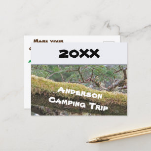 Jährliche Ankündigung von Camping-Reisen für Famil Postkarte