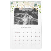 Jährliche Aquarellblätter Monatliches Foto Kalender (Feb 2026)