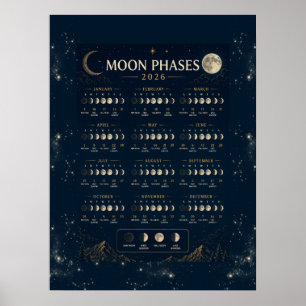 Jährliche astrologische Mondphase Poster