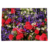 Jährliche Blume lila, rot und weiß Große Geschenktüte (Vorderseite)