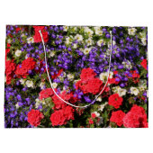 Jährliche Blume lila, rot und weiß Große Geschenktüte (Rückseite)