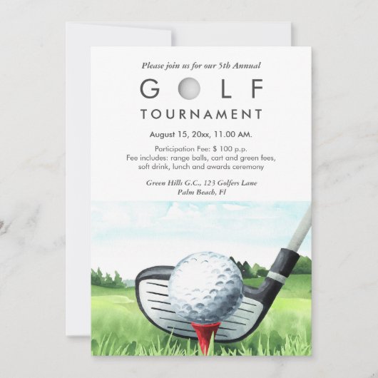 Jährliche Einladung zum Golfturnier (Vorderseite)