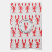 Jährliche Familie Sommer Meeresfrüchte kochen Cust Geschirrtuch (Vertikal)