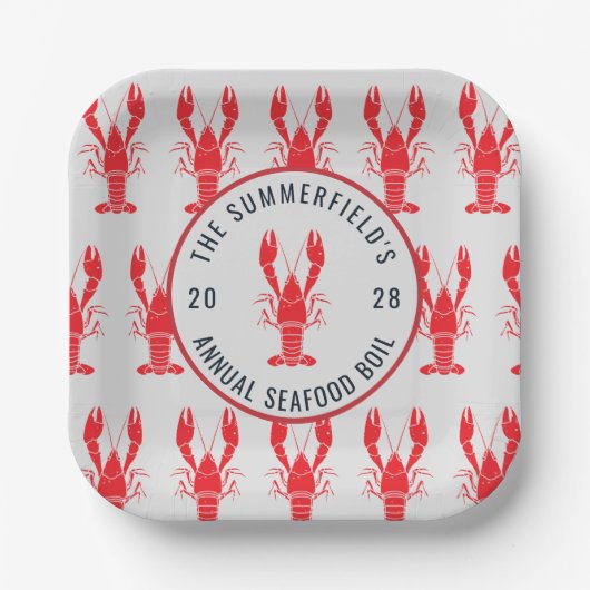 Jährliche Familie Sommerkrabbe nach Maß Pappteller (Vorderseite)