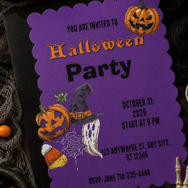Jährliche Familien-Kürbisschnitzparty Halloween Einladung