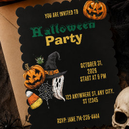 Jährliche Familien-Kürbisschnitzparty Halloween Einladung