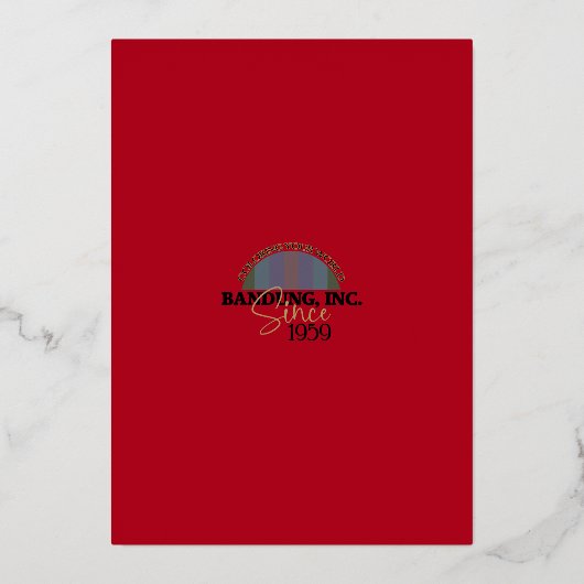 Jährliche Feiertage - Gold Folieneinladung (Rückseite)