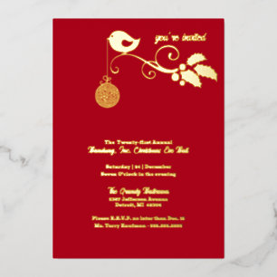Jährliche Firmenweihnachtsfeier Gold Folieneinladung