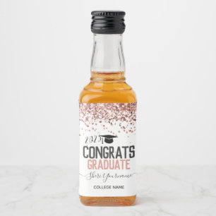 Jährliche Glitzer-Graduationsparty Alkoholflaschenetikett