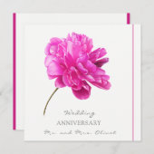 Jährliche, hellrosa-Peony-Feier Einladung (Vorne/Hinten)