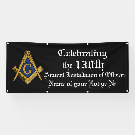 Jährliche Installation von Officers Masonic Lodge Banner (Horizontal)