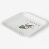 Jährliche Jubiläumsfeier mit tropischer Rosa Blüte Pappteller (Gewinkelt)