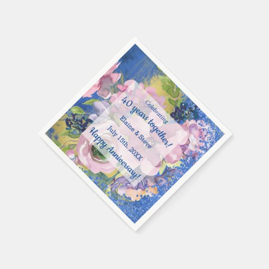 Jährliche Jubiläumsjahre Personalisiert Serviette (Ecke)