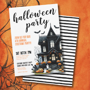 Jährliche Kostüm-Geisterhaus-Halloween-Party Einladung
