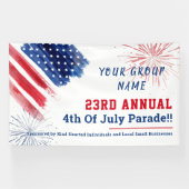Jährliche Parade 4. Juli Red White Blue Custom Banner (Horizontal)