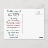 Jährliche Prüfung durch den Augenarzt Erinnerung n Postkarte (Rückseite)