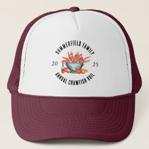 Jährliche Seafood-Familie Crawfish Bohnen Custom Truckerkappe