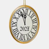 Jährliche Silvester Uhr Keramik Ornament (Rechts)