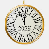 Jährliche Silvester Uhr Keramik Ornament (Hinten)