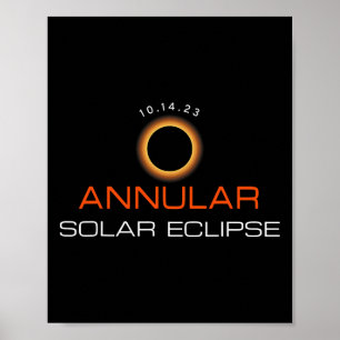 Jährliche Solarzelle Eclipse 14. Oktober Astronomi Poster