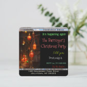 Jährliche Wärme leuchtet Weihnachts-Party Einladung (Stehend Vorderseite)