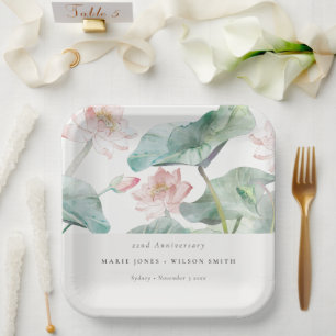 Jährliche Wasserlilie der Pastellblüte Pappteller
