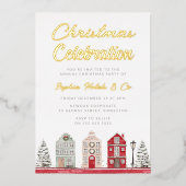 Jährliche Weihnachtsfeier des modernen Volkes - Pa Folieneinladung (Vorderseite)