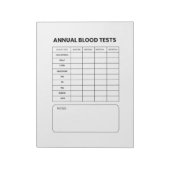 Jährlicher Bluttest-Tracker-Notizblock Notizblock (Rotiert)