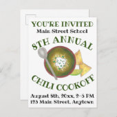 Jährlicher Chili Cookoff Cook Off Event Einladung (Vorne/Hinten)