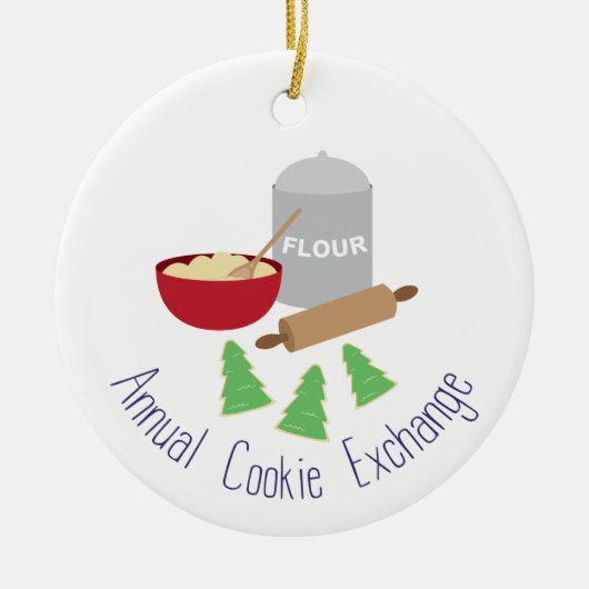 Jährlicher Cookie-Austausch Keramik Ornament (Vorne)