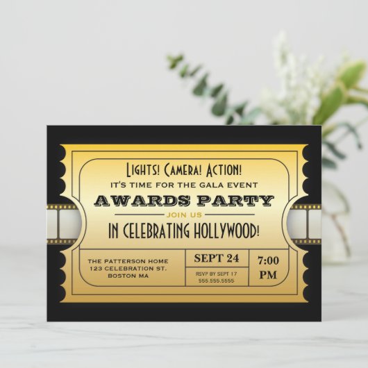 Jährlicher Film spricht Party goldene Karte zu (Stehend Vorderseite)