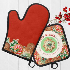 Jährlicher Holiday Cookie-Wettbewerb Gewinner-Prei Ofenhandschuh & Topflappen-Set