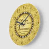 Jährlicher Jahrestag Gold Große Wanduhr (Winkel)