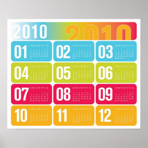Jährlicher Kalender 2010 Poster