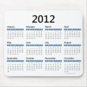 Jährlicher Kalender 2012 Mousepad (Vorne)