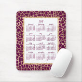 Jährlicher Kalender 2017 Gold Foil Magenta Mouse P Mousepad (Mit Mouse)