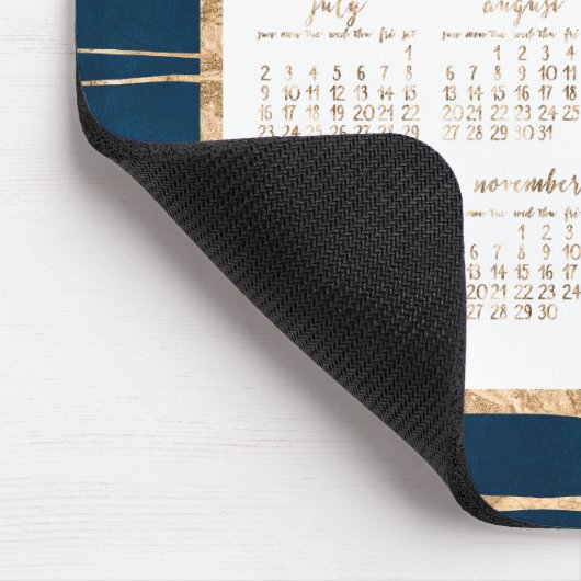 Jährlicher Kalender 2017 Mauspads Gold und Blau (Ecke)