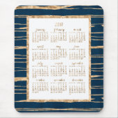 Jährlicher Kalender 2017 Mauspads Gold und Blau (Vorne)