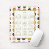 Jährlicher Kalender 2020 Mauspads Pink und Gold Pu (Mit Mouse)
