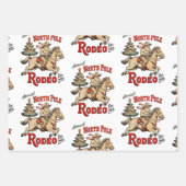 Jährlicher Nordpol Rodeo 25. Dezember Cowboy Santa Geschenkpapier Set (Vorderseite)
