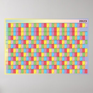 Jährlicher Planer 2023 spezifischer Farbtag der Wo Poster