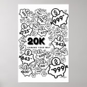 Jährlicher Spar-Tracker - rett 20.000 Dollar in 52 Poster (Vorne)